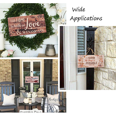 4 Sets 4 Style Natural Wood Hanging Wall Decorations for Front Door Home Decoration AJEW-CF0001-01-1