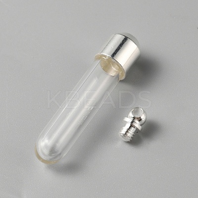 Clear Glass Tube Wish Bottle Pendants FIND-WH0002-46A-1