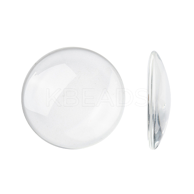 Transparent Glass Cabochons X-GGLA-R026-35mm-1