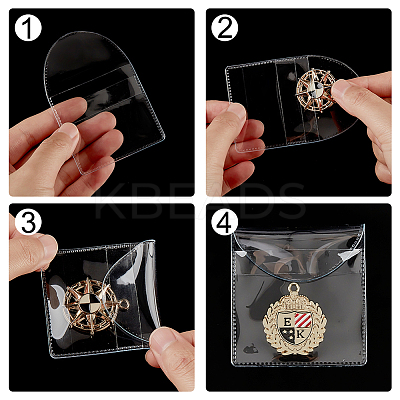 100Pcs 3 Sizes PVC Single Pocket Coin Sleeves Holders ABAG-GA0001-22-1