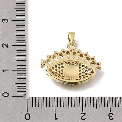Brass Micro Pave Cubic Zirconia with Blue Enamel Pendants CU-CBAA556-09A-1