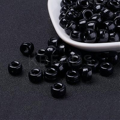 Opaque Acrylic European Large Hole Beads PL338-45-1