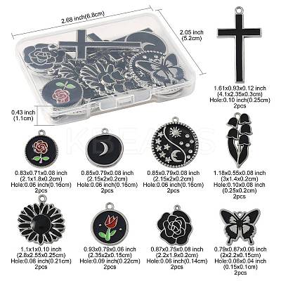 18Pcs 9 Styles Alloy Enamel Pendants FIND-FS0004-51-1