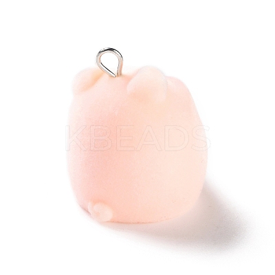 Flocking Resin Cute Pendants RESI-A040-02E-1