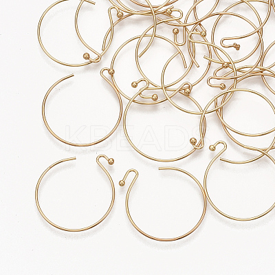 Brass Earring Hooks X-KK-T035-102G-1