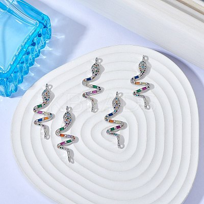5Pcs Brass Micro Pave Cubic Zirconia Links Connectors ZIRC-SZ0002-80P-1