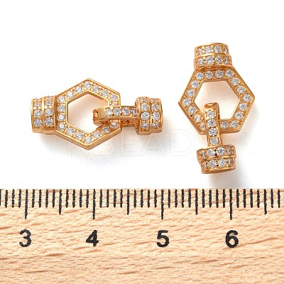 925 Sterling Silver Micro Pave Clear Cubic Zirconia Fold Over Clasps STER-K176-24G-1