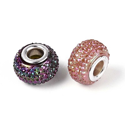 Large Hole Resin Rhinestone European Beads OPDL-T003-01I-1