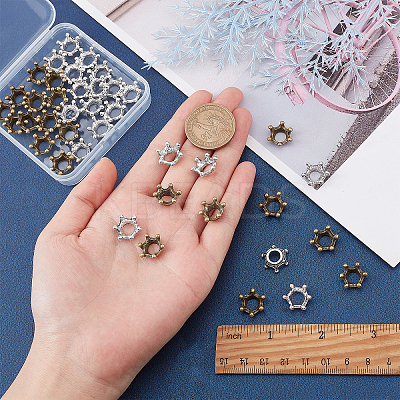 40Pcs 2 Colors Tibetan Style Alloy Bead Caps FIND-SC0003-12-1