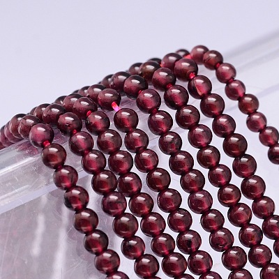 Mozambique Import Natural Grade A Garnet Round Beads Strands G-E300-A-3mm-1