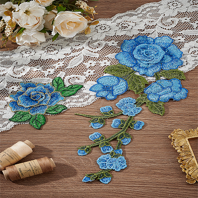 4Pcs 2 Styles Polyester Embroidery Sewing Ornaments DIY-LP0001-24-1