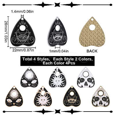32Pcs 8 Styles Alloy Enamel Pendants ENAM-SC0005-13A-1