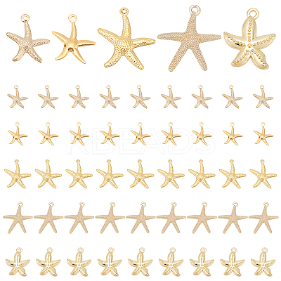 50Pcs 5 Style Iron & Alloy & Brass Pendants FIND-PH0005-62-1