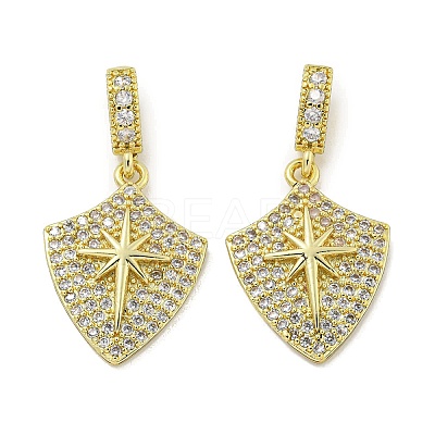 Rack Plating Brass Micro Pave Cubic Zirconia Pendants KK-E114-04G-02-1