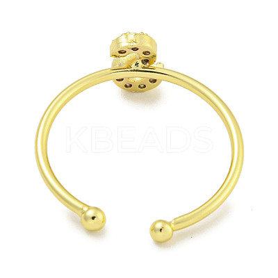 Rack Plating Brass Open Cuff Rings for Women RJEW-F162-02G-S-1
