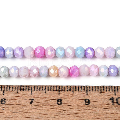 Anti-Tarnish Electroplate Rondelle Glass Beads Strands EGLA-T021-4mm-17-11-1