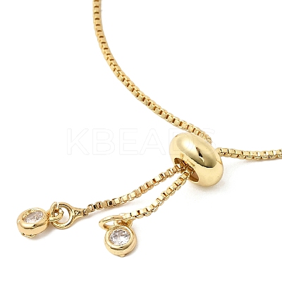 Brass Pave Random Color Cubic Zirconia Box Chain Slider Bracelet Making MAK-K024-02G-01-1