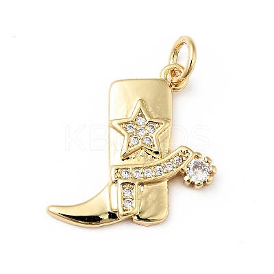 Rack Plating Brass Micro Pave Clear Cubic Zirconia Pendants LS-KK-E060-22G-1
