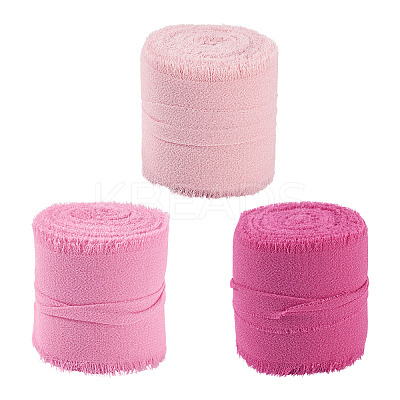 3 Rolls Polyester Raw Edges Ribbons SRIB-TAC0002-26A-1