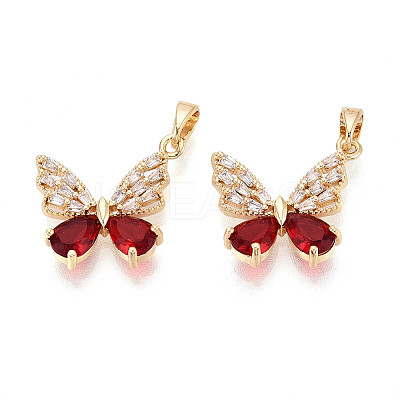 Brass Micro Pave Cubic Zirconia Pendants KK-CJC0015-19G-07-1