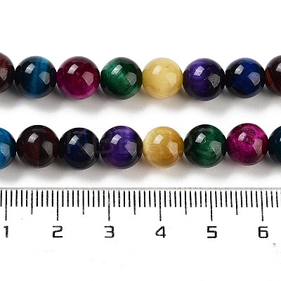7 Colors Natural Tiger Eye Beads Strands G-A220-A01-01-1