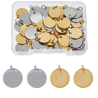 40Pcs 2 Colors Ion Plating(IP) 304 Stainless Steel Charms FIND-DC0006-04A-1