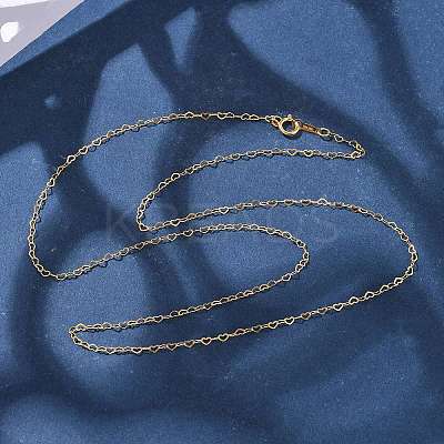 1/20 14K Gold Filled Heart Link Chain Necklaces for Women NJEW-Z068-03G-01-1
