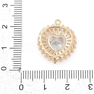 Brass Micro Pave Cubic Zirconia with Glass Pendants KK-Q026-20G-1