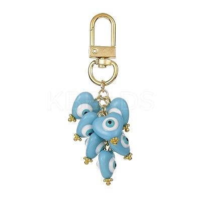 Heart with Evil Eye Resin Pendant Decorations HJEW-JM01089-1