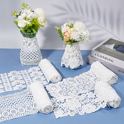 4 Yards 2 Styles Milk Fiber Lace Trim Ribbon OCOR-CY0001-08A-1