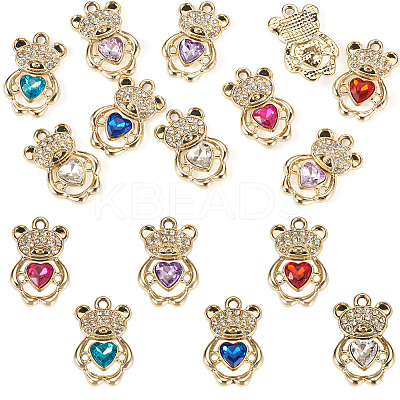 10Pcs UV Plating Alloy Pendants ALRI-TADJ0001-02-1