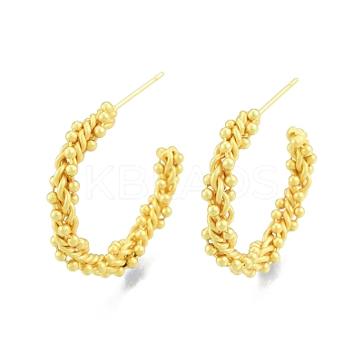 Brass Twist Rope Stud Earrings EJEW-G322-08MG-1