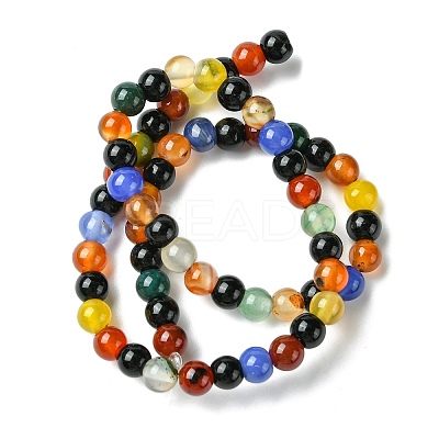 Natural Agate Beads Strands G-F417-05-4mm-1