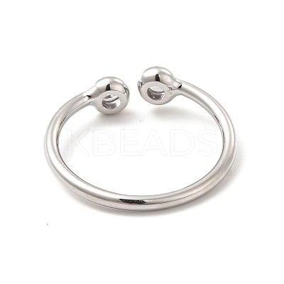 Clear Cubic Zirconia Open Cuff Ring RJEW-G274-01P-1