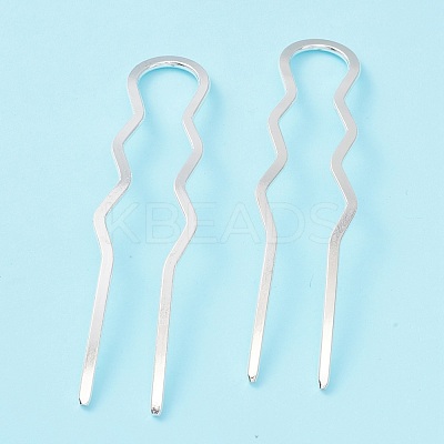 Rack Plating Brass Hair Forks OHAR-C004-01S-1
