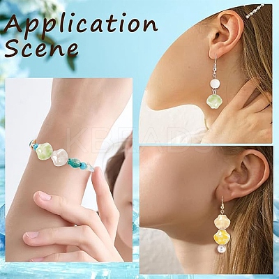 40Pcs 4 Colors Shell Shape Handmade Porcelain Beads PORC-YW0001-20-1