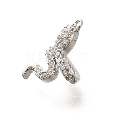 Brass Micro Pave Cubic Zirconia Charms KK-C085-17P-1