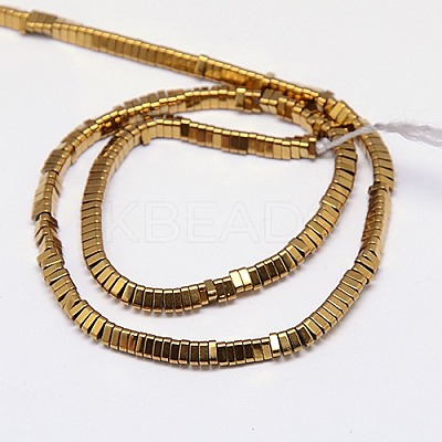 Electroplate Non-magnetic Synthetic Hematite Beads Strands G-J174-3x3mm-02-1