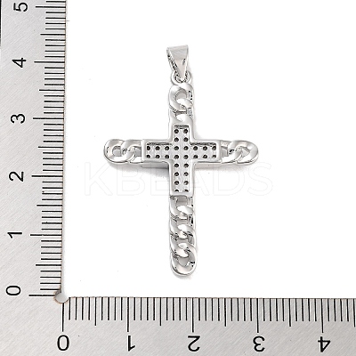 Rack Plating Brass Clear Cubic Zirconia Pendants KK-M293-12P-1