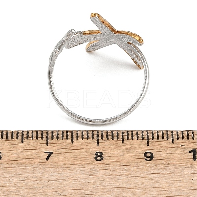 Adjustable 304 Stainless Steel Cuff Rings for Women LS-RJEW-B135-01GP-07-1