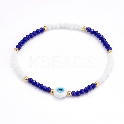 Faceted Glass Beaded Stretch Bracelets BJEW-JB05985-02-1