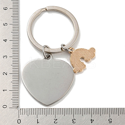 1Pc Mother's Day Gift 201 Stainless Steel Heart with Word Remember I Love You Mom Keychains KEYC-FS0001-11-1