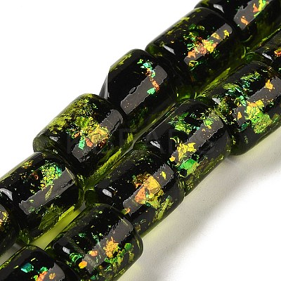 Handmade Dichroic Foil Glass Beads Strands DICH-U001-09D-1
