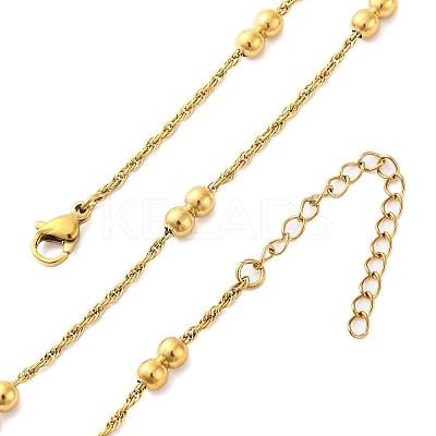 304 Stainless Steel Double Round Rope Chain Necklaces NJEW-C073-10G-1