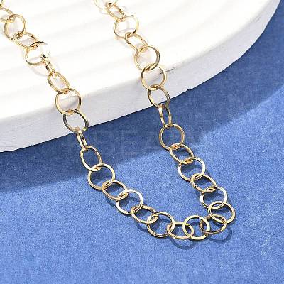 Ion Plating(IP) 304 Stainless Steel Cable Chain Necklaces MAK-G006-01G-1