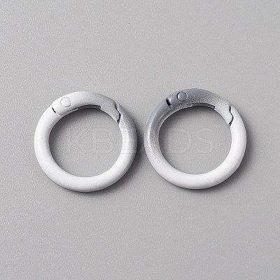 Gradient Color Zinc Alloy Spring Gate Rings PALLOY-WH0001-82E-1