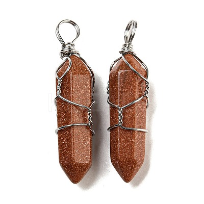 Synthetic Goldstone Double Terminal Pointed Pendants G-H308-05P-02-1