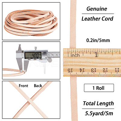 Flat Cowhide Leather Cord WL-GF0001-10A-01-1