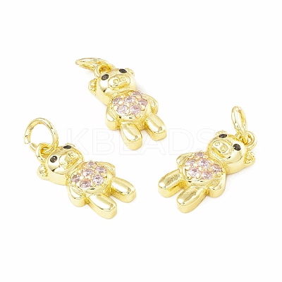 Brass Micro Pave Cubic Zirconia Pendants KK-H428-08G-1