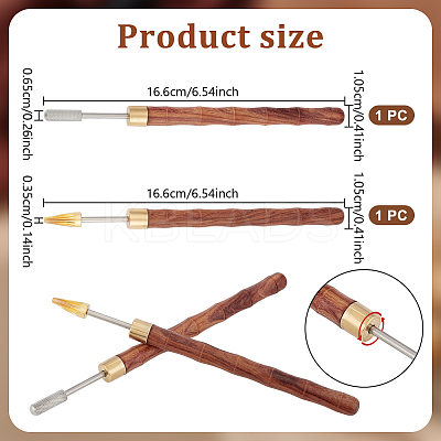 2Pcs 2 Styles Stainless Steel Leather Edge Oil Pen TOOL-NB0002-29A-1